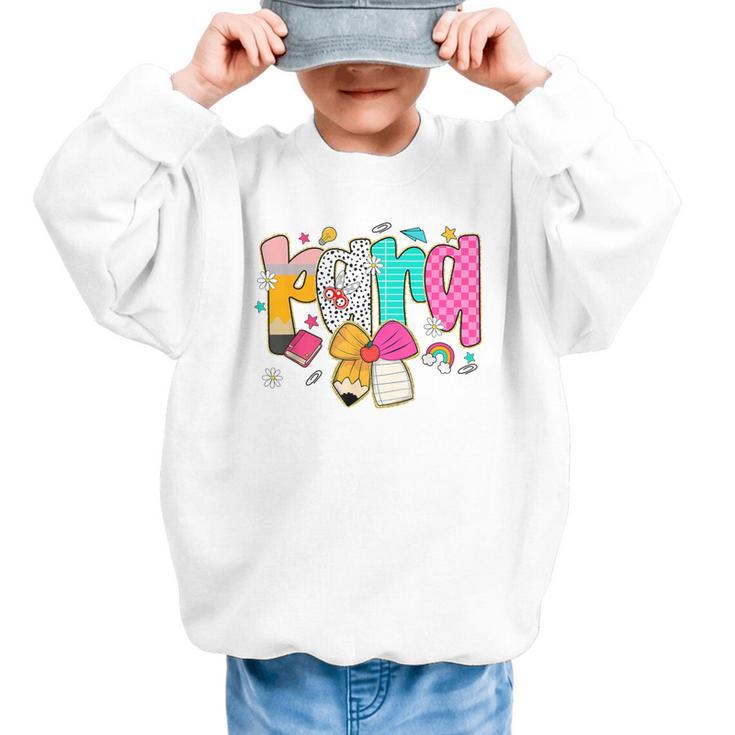 Para Paraprofessional Coquette First Day Back To School Graphic Kid Sweatshirt