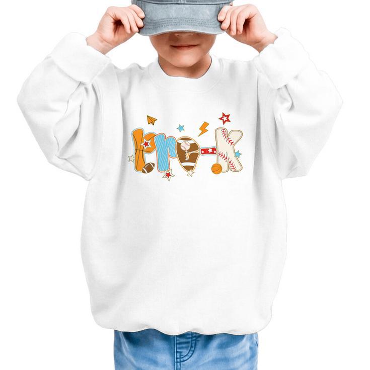 Pre K Preschool Football Basketball Baseball Back To School Graphic Kid Sweatshirt
