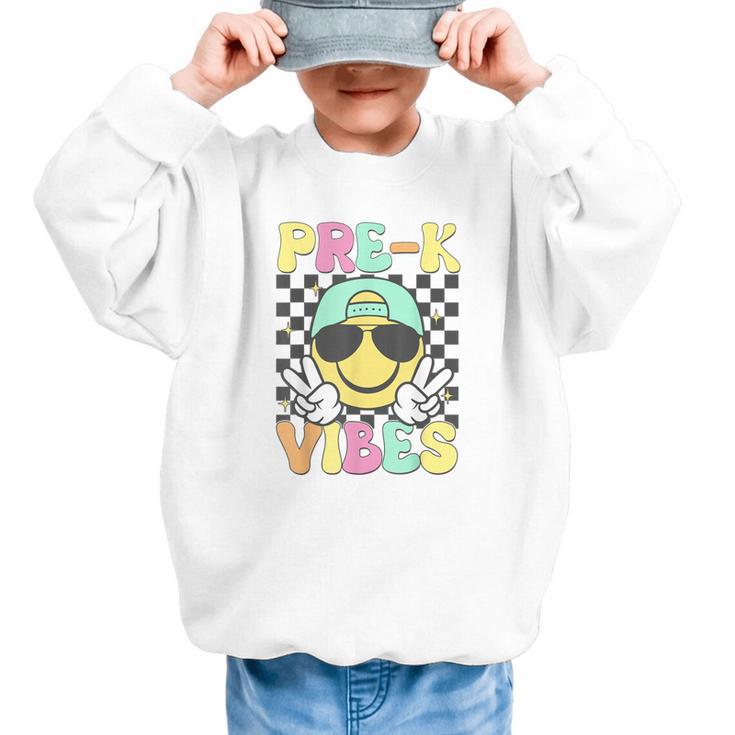 Pre-K Vibes Smile Face Back To School Pre-K Graphic Kid Sweatshirt