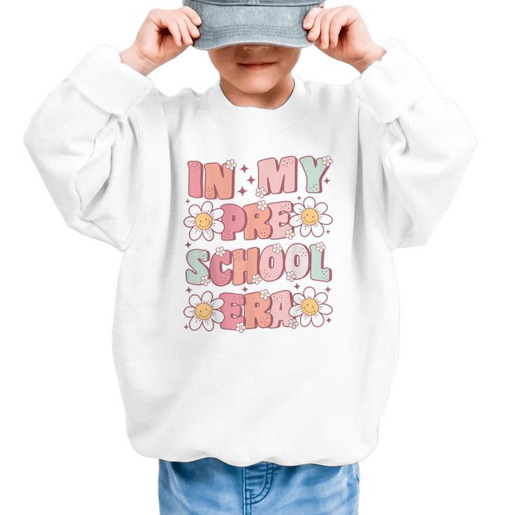 In My Preschool Era Retro Cute Groovy Pre K Back To School Graphic Kid Sweatshirt