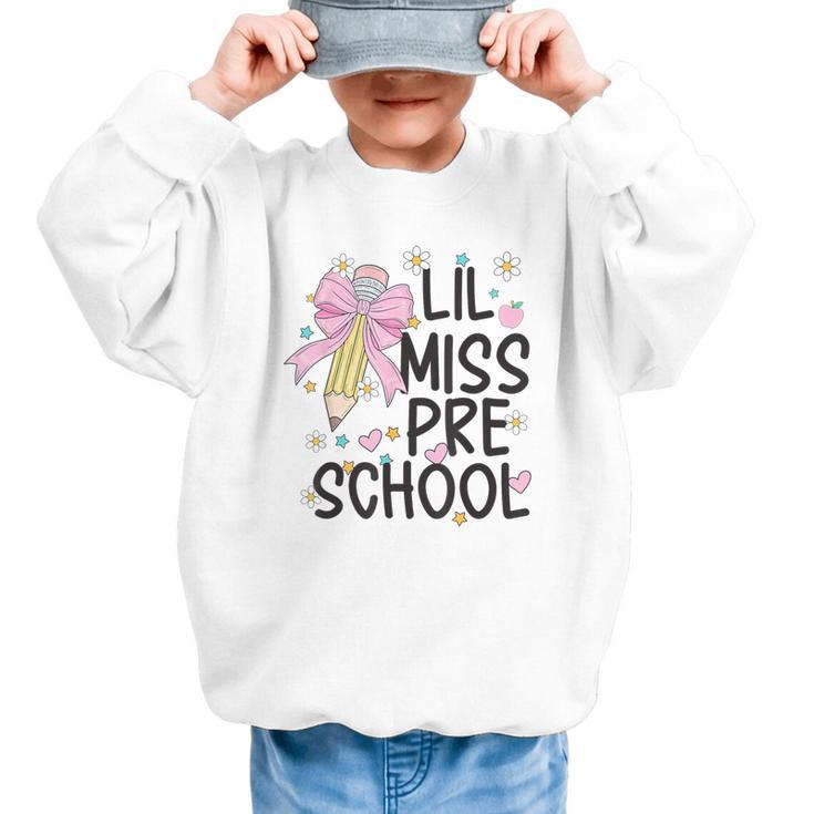 Preschool Little Miss Back To School Girls Kids Preschool Graphic Kid Sweatshirt