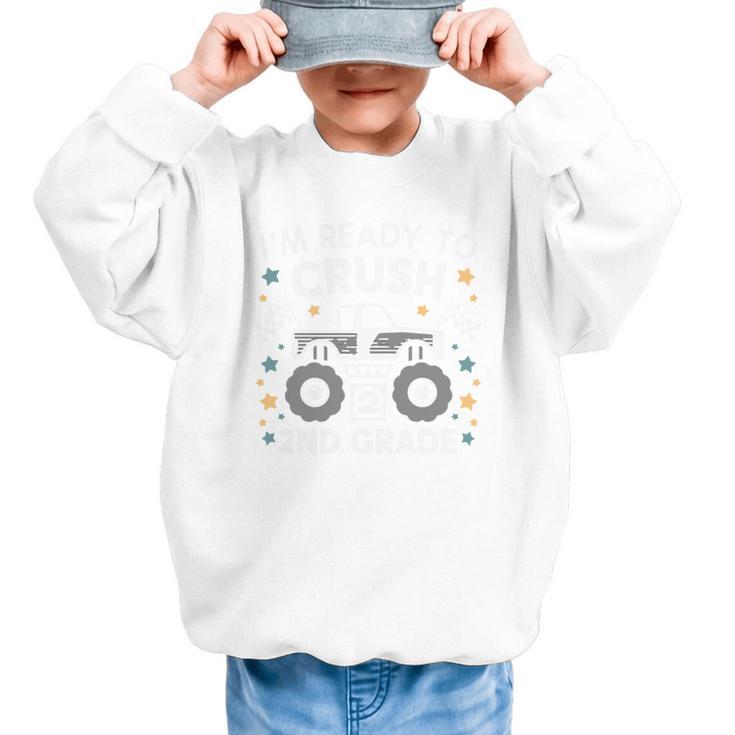 Im Ready To Crush 2nd Grade Boy Monster Truck Back To School Graphic Kid Sweatshirt