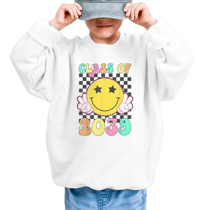 Retro Class Of 2039 Grow With Me Back To School Kindergarten Graphic Kid Sweatshirt