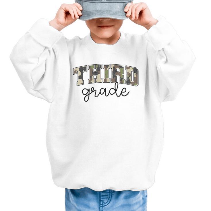 Retro Third Grade Old Camo Back To School Girl Boy 3rd Grade Graphic Kid Sweatshirt