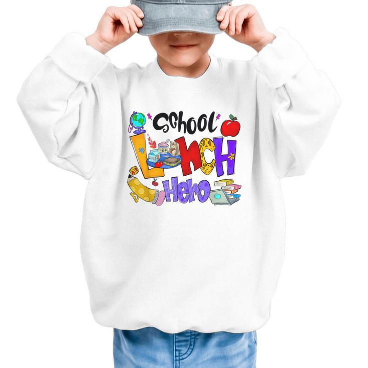 School Lunch Hero Cafeteria Squad Workers Back To School Graphic Kid Sweatshirt