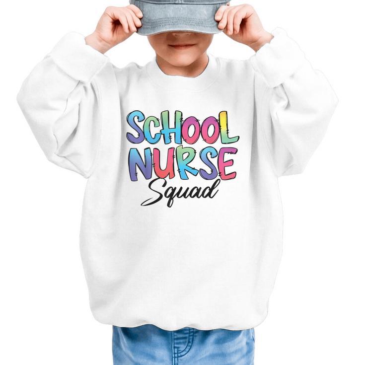 School Nurse Squad Tie Dye Back To School Appreciation Graphic Kid Sweatshirt