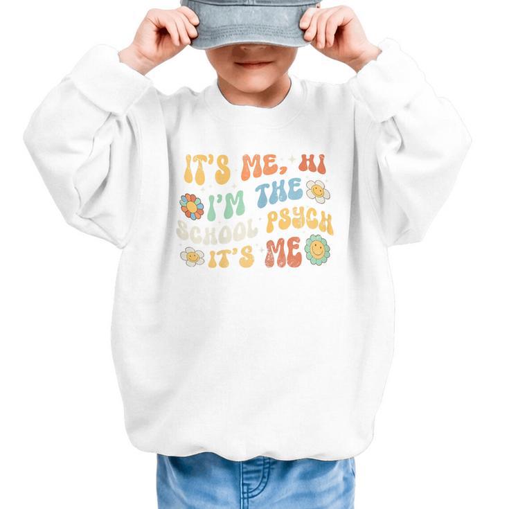 School Psych Psychologist Back To School Groovy Vintage Graphic Kid Sweatshirt