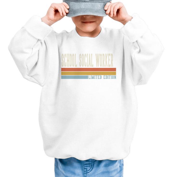 School Social Worker Week Retro Vintage Back To School Day Premium Tri-Blend Graphic Kid Sweatshirt