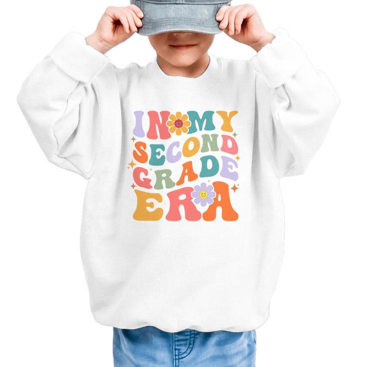 In My Second Grade Era Back To School Retro Groovy 2nd Grade Graphic Kid Sweatshirt