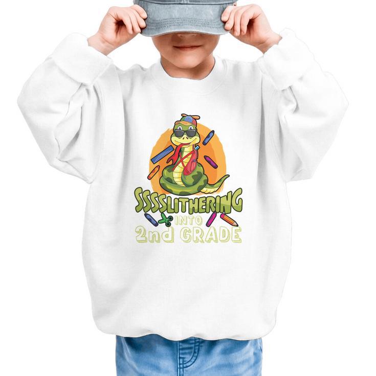 Slithering Into 2nd Grade First Day Back To School Snake Performance Graphic Kid Sweatshirt