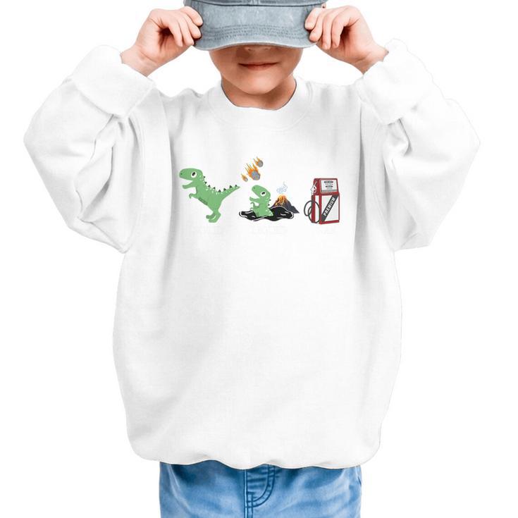 Solid Liquid Gas Dinosaur Back To School Premium Tri-Blend Graphic Kid Sweatshirt