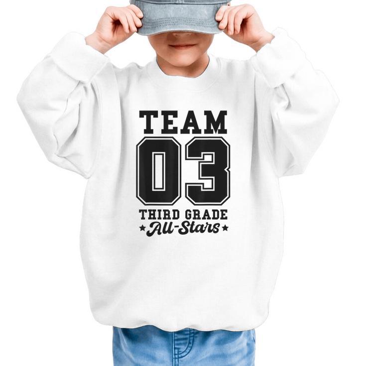 Team 3rd Grade All-Stars Back To School Sports Jersey Graphic Kid Sweatshirt