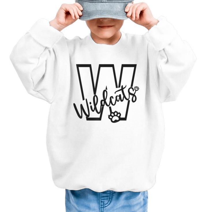 Wildcats School Sports Fan Team Spirit Mascot Back To School Graphic Kid Sweatshirt