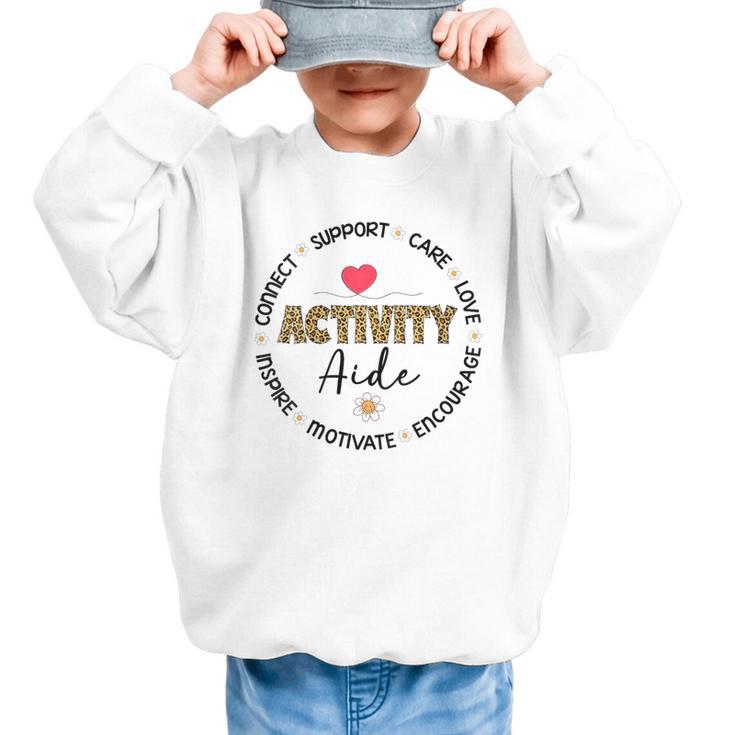 Women's Leopard Activity Aide Appreciation Week Back To School Graphic Kid Sweatshirt