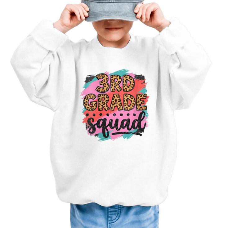 Women's Third 3rd Grade Squad Back To School Animal Print Girl Tee Graphic Kid Sweatshirt