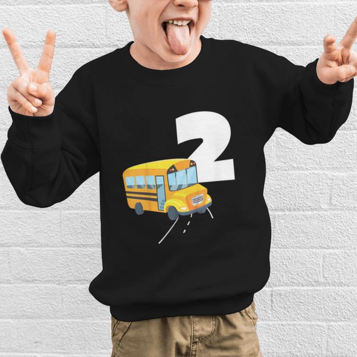 2nd Birthday School Bus Kids Back To School Themes Party Graphic Kid Sweatshirt 2nd Birthday School Bus Kids Back To School Themes Party Graphic Kid Sweatshirt