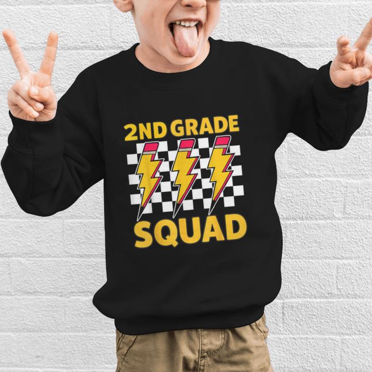 2nd Grade Lightning Bolt Second Grade Squad Back To School Graphic Kid Sweatshirt 2nd Grade Lightning Bolt Second Grade Squad Back To School Graphic Kid Sweatshirt