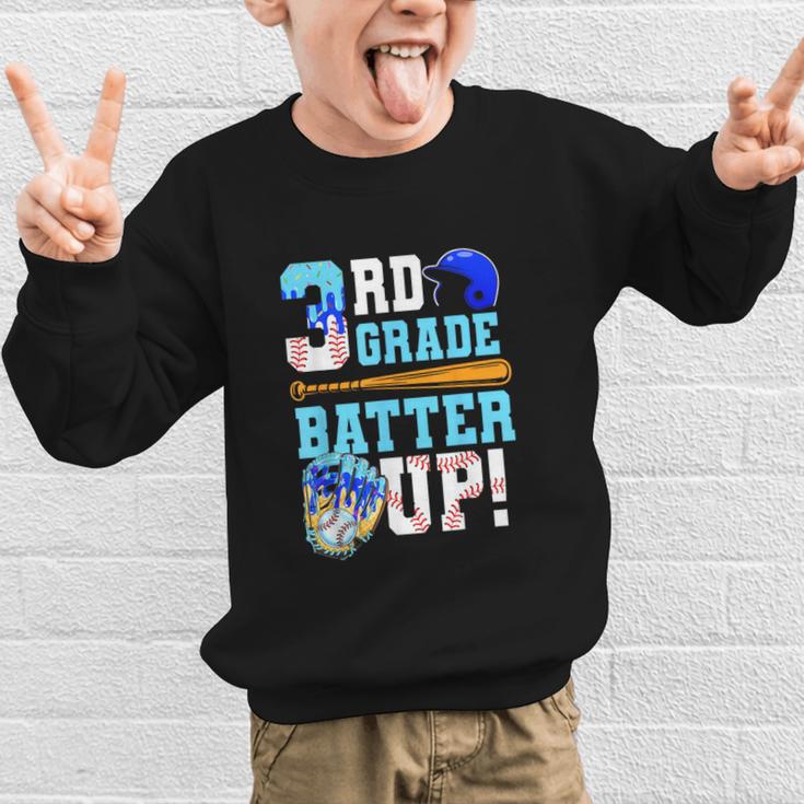 3rd Grade Back To School Baseball Drip Ice Cream Batter Up Graphic Kid Sweatshirt 3rd Grade Back To School Baseball Drip Ice Cream Batter Up Graphic Kid Sweatshirt