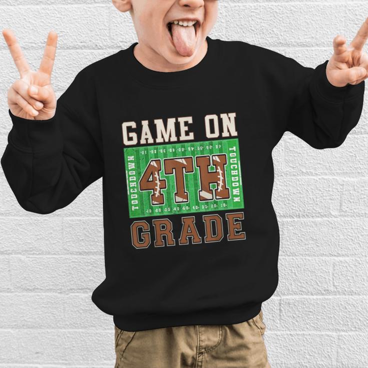 4th Grade Boys Kids Football Back To School Fourth Grade Graphic Kid Sweatshirt