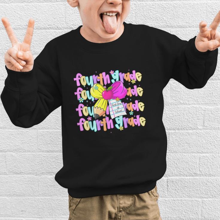 4th Grade For Girls Back To School First Day Fourth Grade Graphic Kid Sweatshirt 4th Grade For Girls Back To School First Day Fourth Grade Graphic Kid Sweatshirt