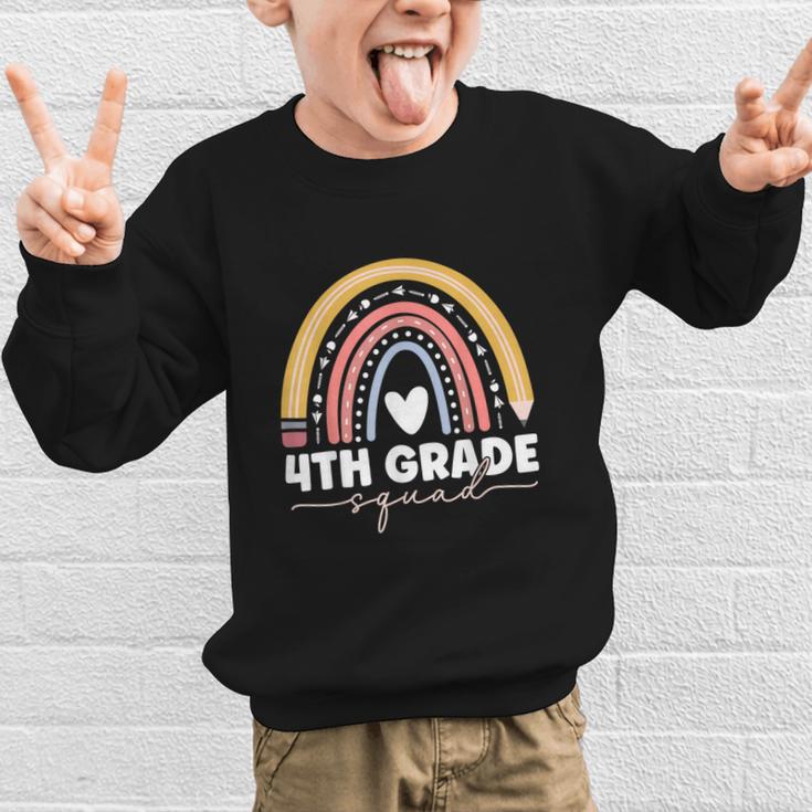 4th Grade Squad Rainbow Back To School Graphic Kid Sweatshirt 4th Grade Squad Rainbow Back To School Graphic Kid Sweatshirt