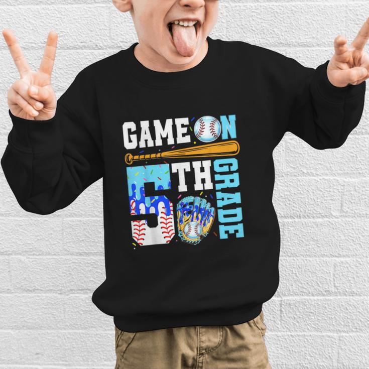 5th Grade Back To School Baseball Drip Ice Cream Game On Graphic Kid Sweatshirt 5th Grade Back To School Baseball Drip Ice Cream Game On Graphic Kid Sweatshirt