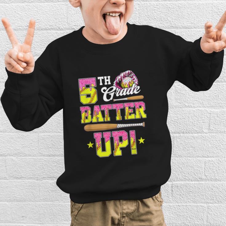 5th Grade Butter Up Softball Ice Cream Drip Back To School Graphic Kid Sweatshirt 5th Grade Butter Up Softball Ice Cream Drip Back To School Graphic Kid Sweatshirt