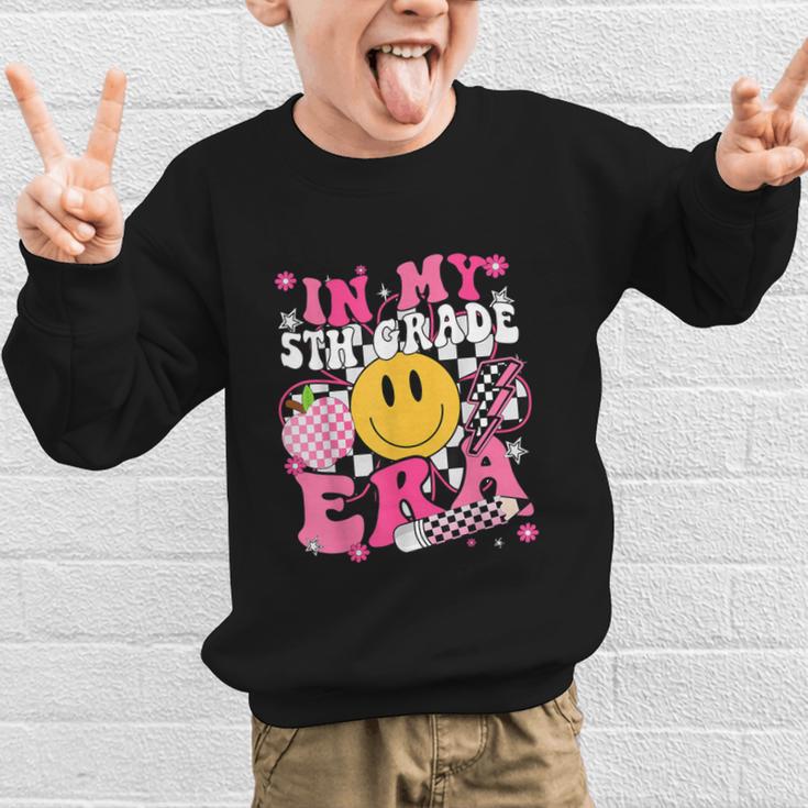In My 5th Grade Era First Day Of School Back To School Retro Graphic Kid Sweatshirt