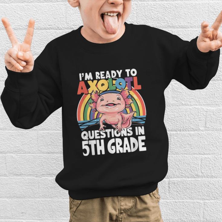 5th Grade Kids Axolotl Questions Back To School Graphic Kid Sweatshirt