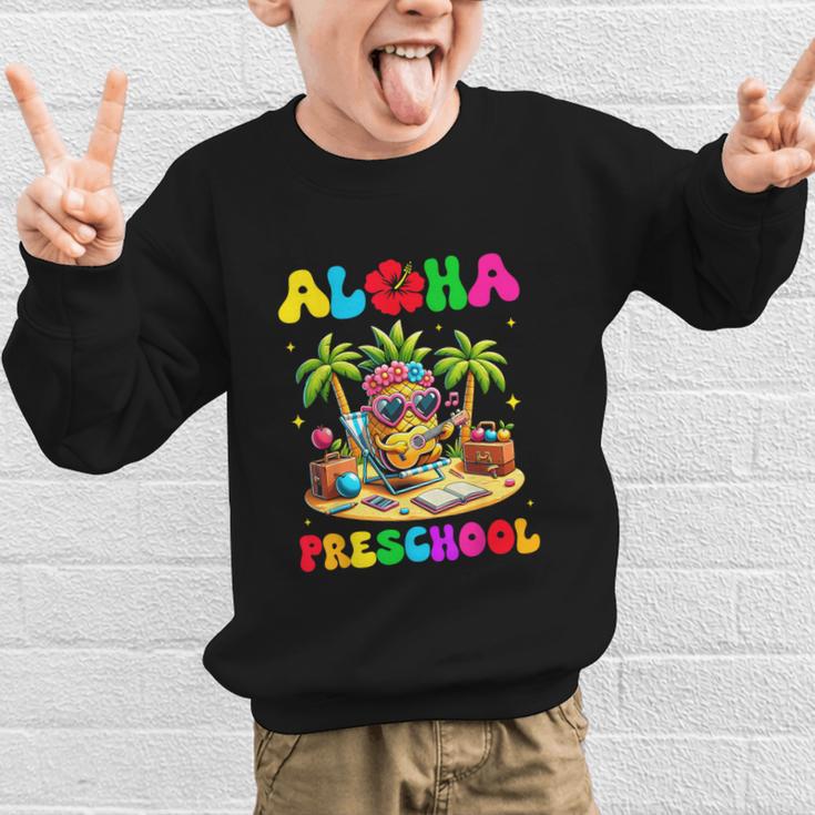 Aloha Preschool Pineapple Hawaii Back To School Kids Girl Graphic Kid Sweatshirt Aloha Preschool Pineapple Hawaii Back To School Kids Girl Graphic Kid Sweatshirt