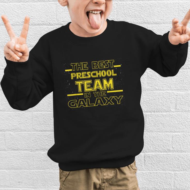 Back To School Best Preschool Team In The Galaxy Space Out Graphic Kid Sweatshirt Back To School Best Preschool Team In The Galaxy Space Out Graphic Kid Sweatshirt