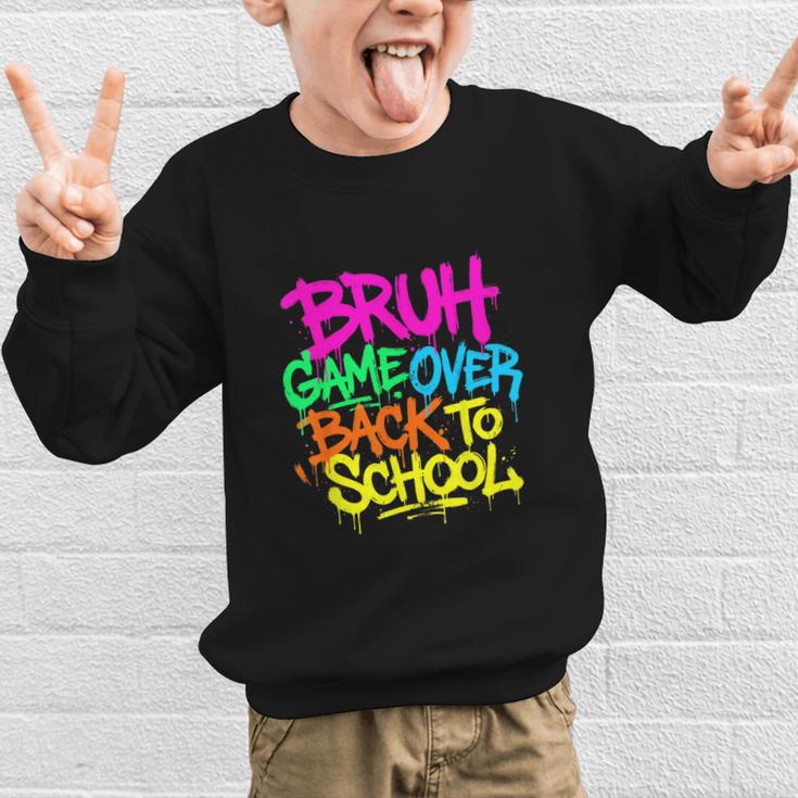 Back To School Bruh Game Over Gaming Boys Graphic Kid Sweatshirt Back To School Bruh Game Over Gaming Boys Graphic Kid Sweatshirt