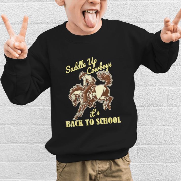 Back To School Cowboy Rodeo Country Western Saddle Up Boys Graphic Kid Sweatshirt