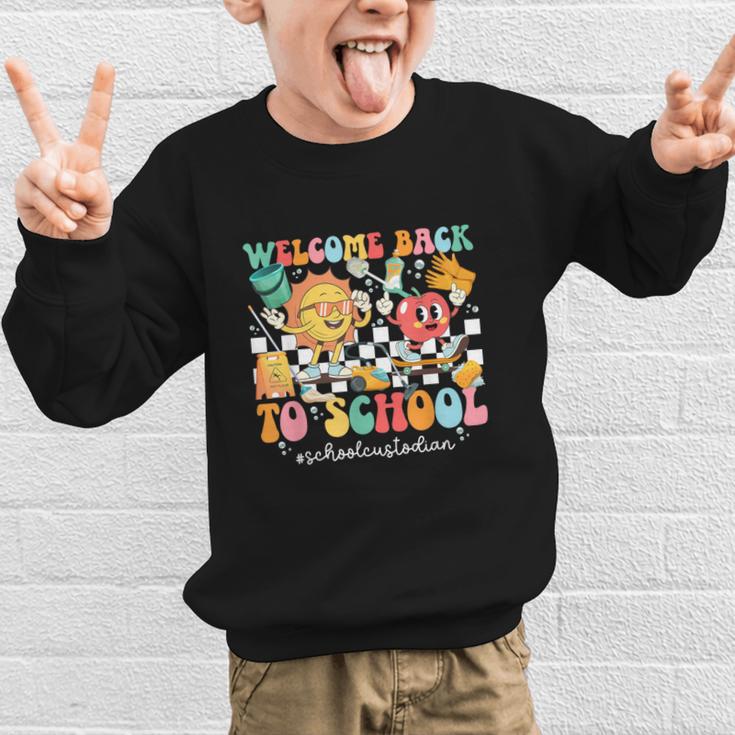 Back To School Custodian First Day Of School Custodian Graphic Kid Sweatshirt
