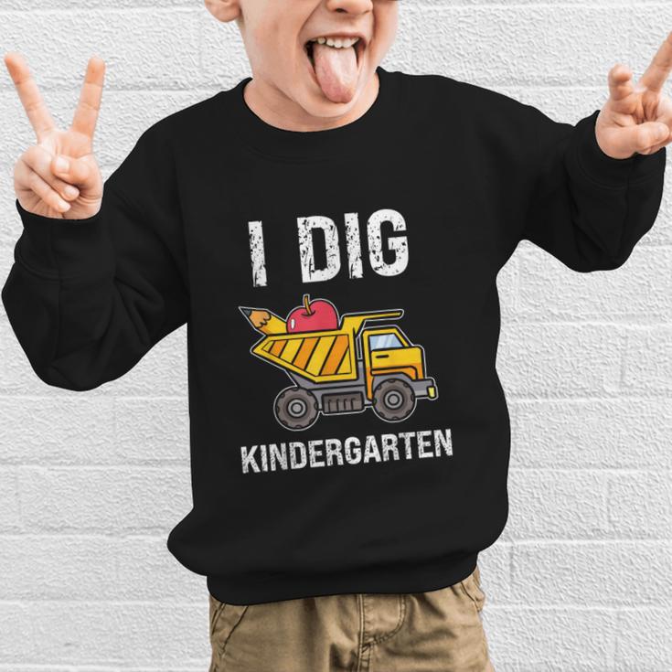 Back To School I Dig Kindergarten Dumping Truck Boys Girls Graphic Kid Sweatshirt Back To School I Dig Kindergarten Dumping Truck Boys Girls Graphic Kid Sweatshirt