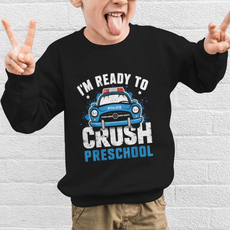 Back To School First Day Of Preschool Police Car Boys Graphic Kid Sweatshirt Back To School First Day Of Preschool Police Car Boys Graphic Kid Sweatshirt