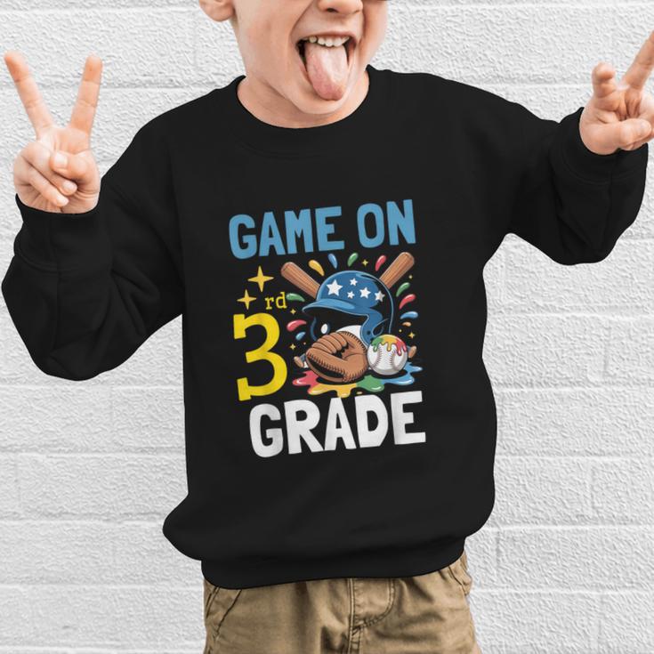 Back To School Game On Third Grade Baseball First Day Boys Graphic Kid Sweatshirt