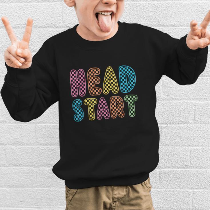 Back To School Head Start First Day Men Women Kid Checkered Graphic Kid Sweatshirt