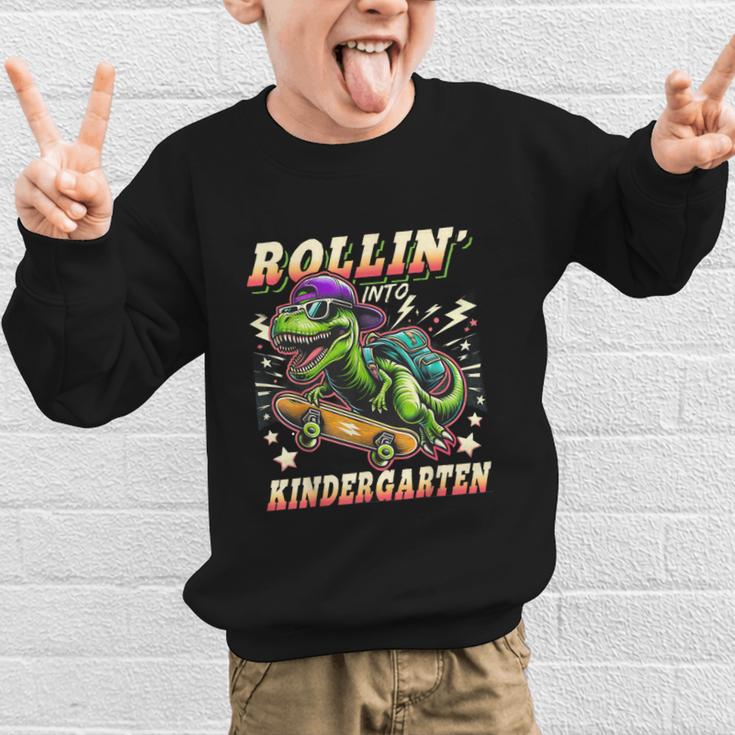 Back To School Kindergarten Dinosaur First Day Of School Boy Graphic Kid Sweatshirt