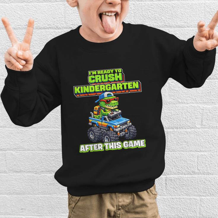 Back To School Kindergarten Retro Monster Truck Dinosaur Boy Graphic Kid Sweatshirt Back To School Kindergarten Retro Monster Truck Dinosaur Boy Graphic Kid Sweatshirt