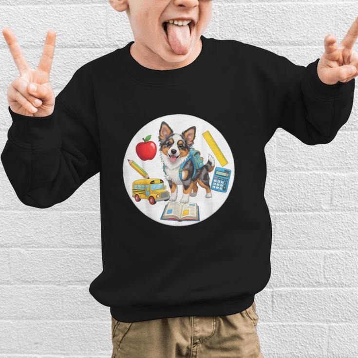 Back To School Miniature American Shepherd Dog Boys Girls Graphic Kid Sweatshirt