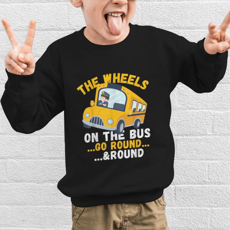 Back To School The Wheels On The Bus Go Round And Round Kids Graphic Kid Sweatshirt Back To School The Wheels On The Bus Go Round And Round Kids Graphic Kid Sweatshirt