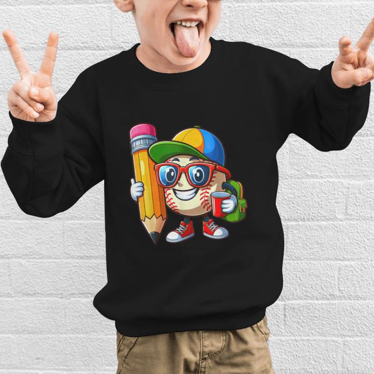 Baseball Lovers Pencil Back To School Kids Boys Girls Graphic Kid Sweatshirt