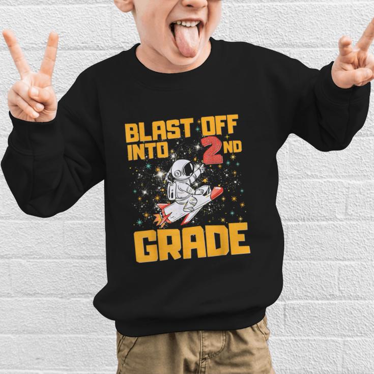 Blast Off Into Second Grade Back To School 2nd Graders Graphic Kid Sweatshirt