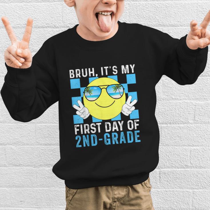 Bruh It's My First Day Of 2nd-Grade Back To School Kids Boys Graphic Kid Sweatshirt