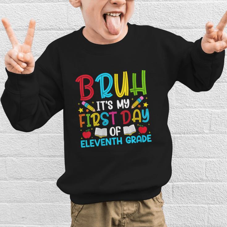 Bruh It's My First Day Of Junior Back To School Graphic Kid Sweatshirt