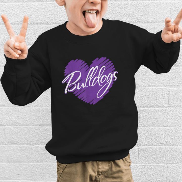 Bulldogs Heart Back To School Spirit P Graphic Kid Sweatshirt Bulldogs Heart Back To School Spirit P Graphic Kid Sweatshirt