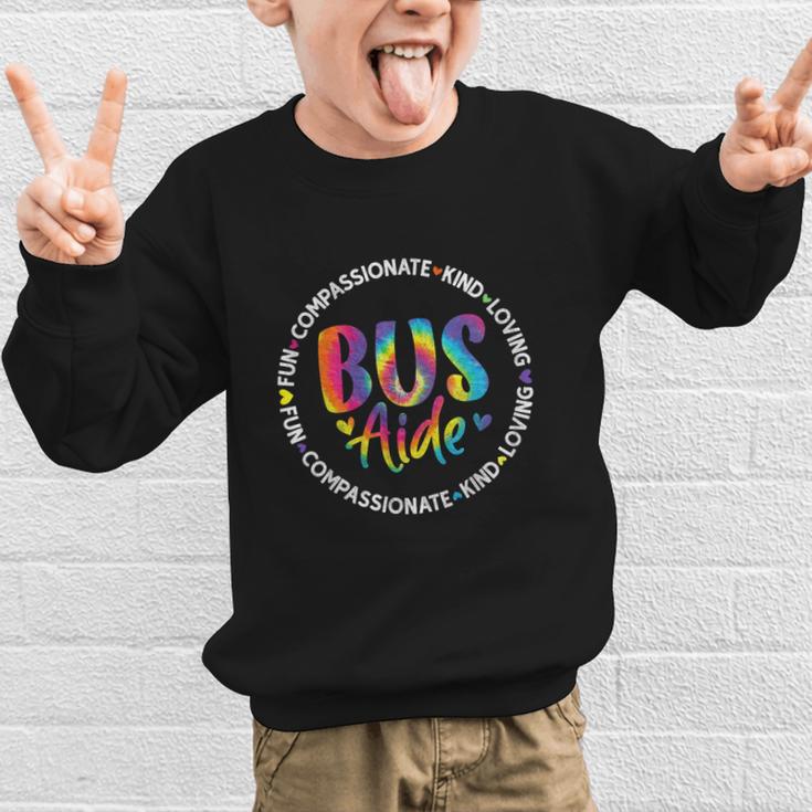 Bus Driver Aide Back To School Bus Driver Tie Dye Graphic Kid Sweatshirt