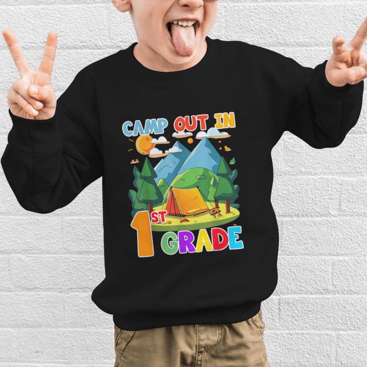 Camp Out In 1st Grade Back To School For Camping Lover Graphic Kid Sweatshirt