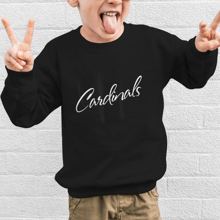 Cardinals Heart Back To School Spirit Graphic Kid Sweatshirt